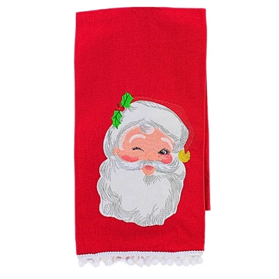 Transpac 27.0 Inch Snowman/Santa Tea Towel Christmas Hand Towel Set , S (2PC)
