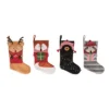 Transpac Fabric Woodland Christmas Critter Stocking Set Of 4 Holiday Decorations For Home Polyester Christmas Stockings