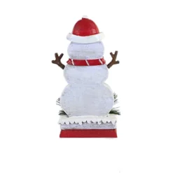 Christmas 7.5 Inch Snowman Plank Stocking Holder Stocking Holder , Slats Wood-Look Planks (1PC)