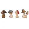 Transpac Set Of 4 Ceramic Mushroom Figurines Home Decor Spring Decorative Objects