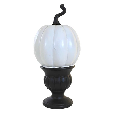 Transpac 10.75 In Pedestal Pumpkin Halloween Figurine , Lighted Halloween Decor (1PC)
