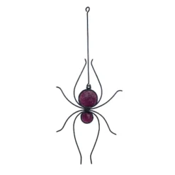 Transpac Resin Stained Glass Spider Figurine Halloween Black Tabletop Decor Unique Gift For Spooky Season Indoor Use