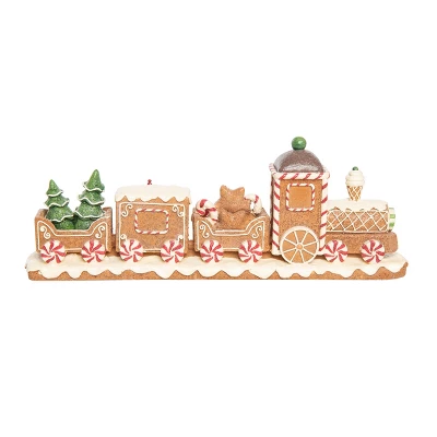 Transpac Gingerbread Train Decor Multicolored Sculpture For Christmas Tabletop Indoor Use Gift Giving And Holiday Accents - Image 2