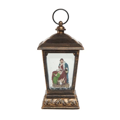 Transpac Plastic Light Up Sparkling Nativity Lantern - Festive Christmas Decorative Object For Holiday Cheer