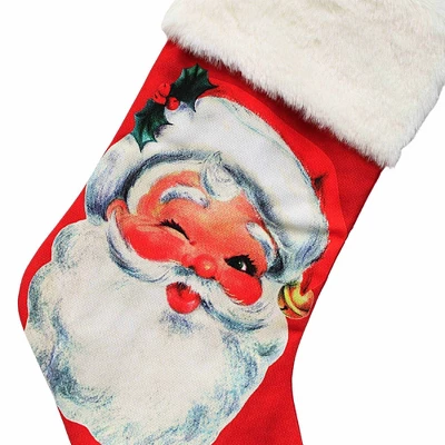 Christmas 19.0 Inch Santa Claus Stocking , Vintage-Looking (1PC) - Image 2