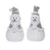 Transpac Foam Glitz Snowman Decor Set Of 2 Christmas Home Decorations Polyester Decorative Objects
