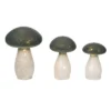 Transpac Set Of 3 Glass LED Mushrooms Home Decorations Spring Decorative Objects For Unique Home Decor