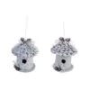 Transpac Pinecone Silver Bird House Decor Set Of 2 Christmas Home Decorations For Festive Holiday Charm