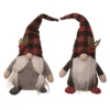 Transpac Christmas Plush Plaid Sitting Gnome Set Of 2 Christmas Home Decorations