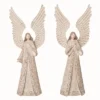 Transpac Elegant Angel Figurine Set Of 2 Resin Christmas Home Decorations Decorative Objects