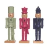 Transpac Small Wood Color Block Nutcracker Decor Set Of 3 For Christmas Home Decorations And Festive Decor