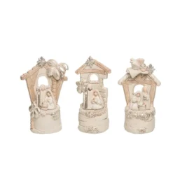 Transpac Resin Elegant Nativity Decor Set Of 3 Christmas Home Decorations Polyester Decorative Objects