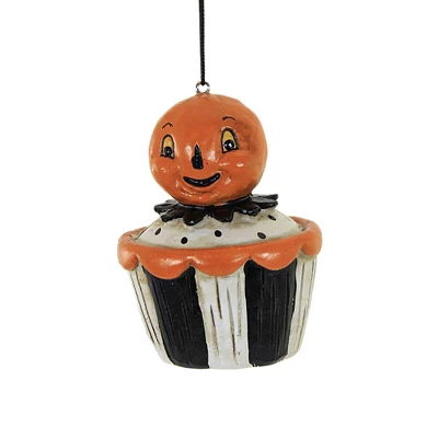 Holiday Ornament 3.25 In Halloween Cupcake Halloween Tree Ornament , Halloween Decor Pumpkin Owl Black Cat (3PC) - Image 3