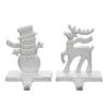 Transpac Cast Iron Snowman And Reindeer Stocking Hanger Set Of 2 For Christmas Home Decorations And Stocking Holders