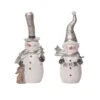 Transpac Small Metallic Snowman Figurine Set Of 2 Christmas Home Decorations Resin Decorative Objects