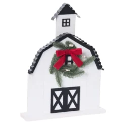 Transpac 17.99 In Off-White Christmas Layered Barn Table Decorative Object Pine Holiday Decor