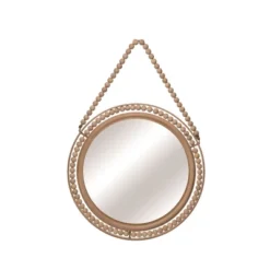 Transpac Metal Brown Everyday Beaded Hanging Mirror
