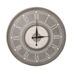 Transpac Wood Gray Everyday Wall Clock