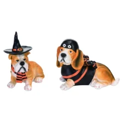 Transpac Resin 7 In. Multicolored Halloween Dog Set Of 2