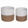 Transpac Paper 10" White Spring Color Block Baskets Set Of 2