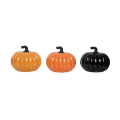 Transpac Small High Gloss Pumpkin Set Of 3 Decorative Objects For Halloween Tabletop Decor Indoor Use Gift Giving