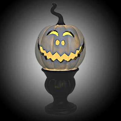 Transpac 10.75 In Pedestal Pumpkin Halloween Figurine , Lighted Halloween Decor (1PC) - Image 2