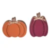 Transpac MDF Pumpkin Decor Set Of 2 Decorative Wood Sculptures For Fall Harvest Indoor Tabletop Autumn Home Decor