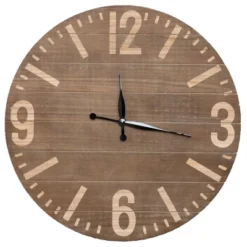 Transpac Wood Brown Everyday Simple Life Wall Clock