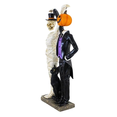 Transpac 18.5 Inch Skull & Pumpkin Hanging Head Halloween Figurine , Halloween Decor Mummy Cat (3PC) - Image 2