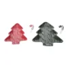 Transpac Ceramic Trees Sweater Texture Platter Set With Spoon Home Decorations For Christmas Serving Set Of 2 Dolomite