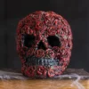 Transpac Light Up Skull With Roses Decorative Figurine For Halloween Tabletop Decor Battery Operated Unique Gift
