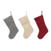 Transpac Fabric Winter Stocking Set Of 3 Christmas Home Decorations Holiday Stockings Made Of Durable Polyester