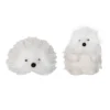 Transpac Plush Snowy Hedgehogs Set Of 2 Decorative Figurines For Christmas Indoor Tabletop Decor And Gift Giving