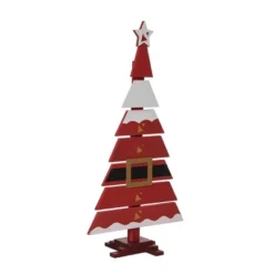 Transpac 30 In Multicolor Christmas Santa Uniform Outdoor Tree Decor MDF Decorative Object