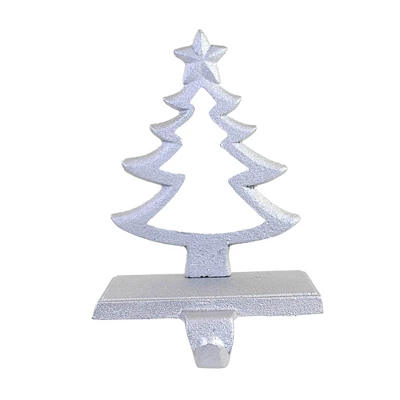 Christmas 6.5 Inch Cast Iron Silver Stocking Holder Stocking Holder , Mantle Silver (1PC) - Image 4