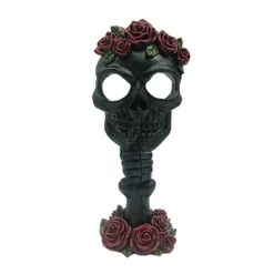 Transpac Multicolor Resin Rose And Skull Bust Sculpture For Halloween Tabletop Decor Unique Gift For Home And Hostess