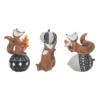 Transpac Resin Fall Fox Decor Set Of 3 Autumn Harvest Home Decorations For Thanksgiving Decorative Objects