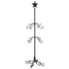Transpac 34.65 In Black Metal Christmas Star Stocking Holder Durable Iron Design For Holiday Decor