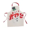 Transpac 36 In Multicolor Christmas Retro Snowman Apron Cotton Kitchen Textile For Holiday Cooking And Baking