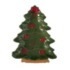 Transpac Dolomite Bow Tree Platter - Festive Ceramic Serving Platter For Christmas Celebrations And Gift Giving