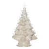Transpac 13.6 Inch White Holiday Tree With Pearlescent Glaze Decorative Stoneware For Christmas Decor
