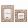 Transpac Wood 9" Brown Spring Die-Cut Patterned Frame Set Of 2