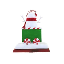 Christmas 4.5 Inch Christmas Train Stocking Holder Christmas Stocking Holder , Snowman Santa Tree Scarf Cane (1PC)