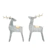 Transpac Metal Corrugated Reindeer Decor Set Of 2 Christmas Home Decorations Iron Decorative Objects