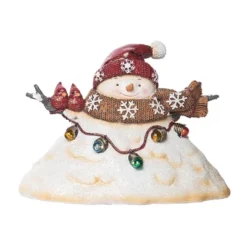 Transpac 7.5 In Off-White Light Up Melting Snowman Christmas Decor Resin Decorative Object