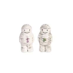 Transpac Ceramic Mummy Salt And Pepper Shaker Set Of 2 Halloween Home Decorations