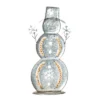 Transpac 23.23 In Silver Beaded Snowman Decor For Christmas - Metal Decorative Object For Holiday Cheer